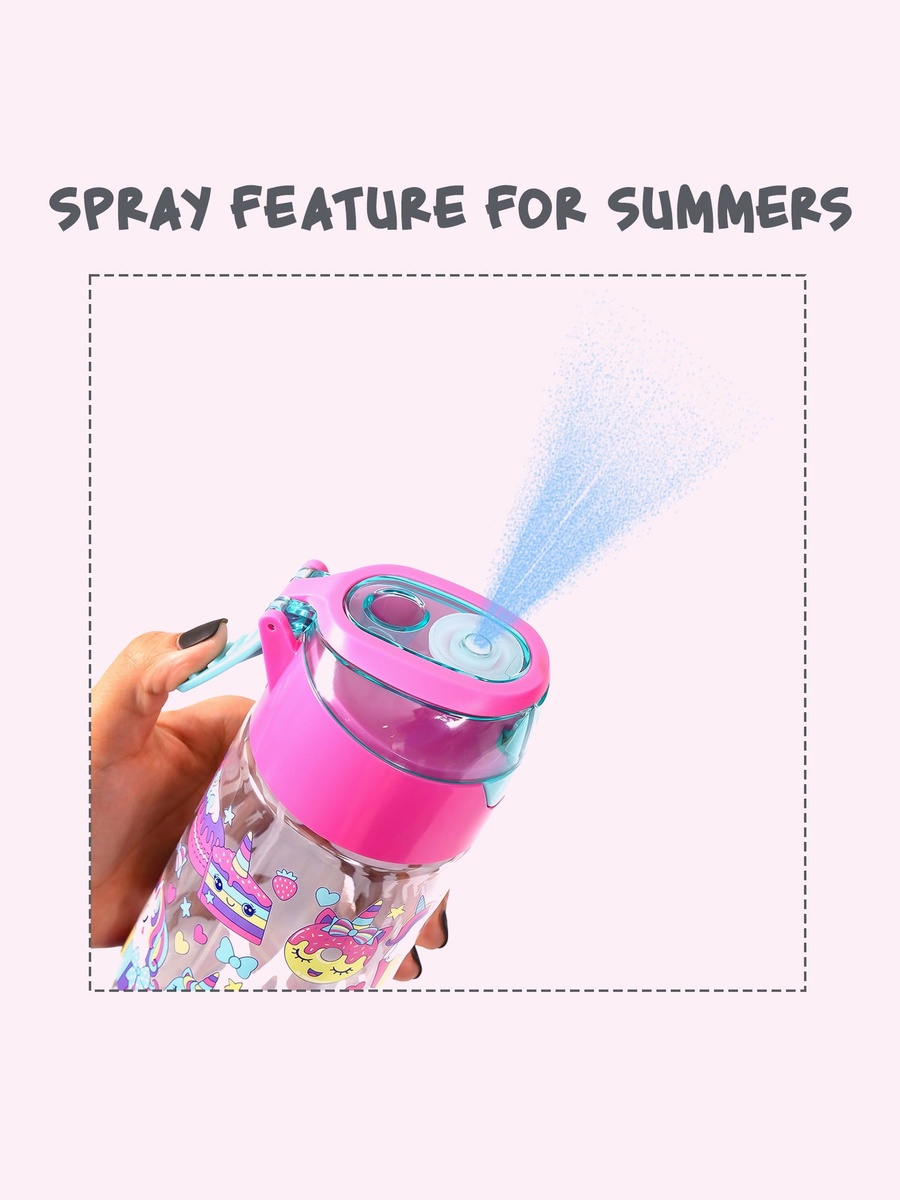 Tritan Water Bottle Spray, Unicorn Desert - Pink, 750ml