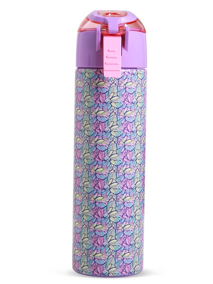 Insulated Stainless Steel Water Bottle Spray -Butterfly, 640ml Purple