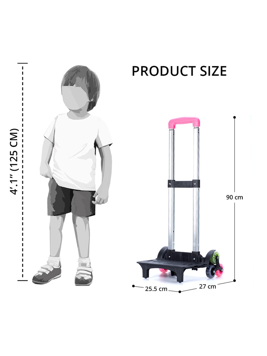 Kids Universal School Bag Trolley - Pink
