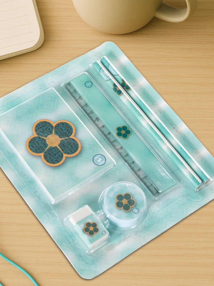 Stationary Set - Daisy Flower Green