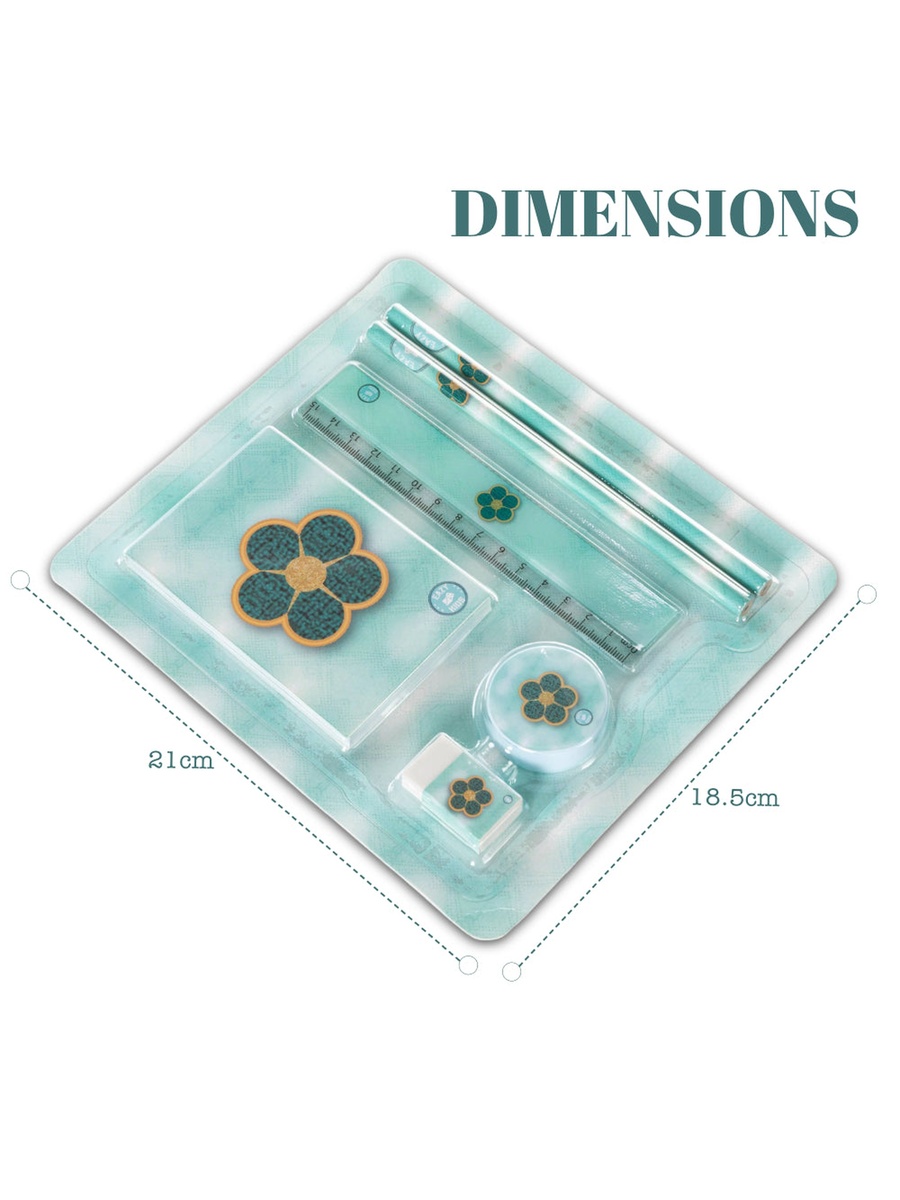 Stationary Set - Daisy Flower Green