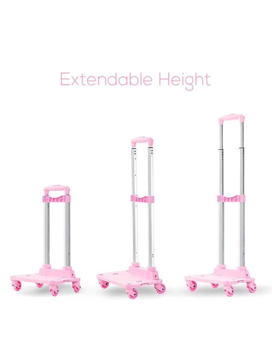 4-Wheel School Bag Trolley - Pink