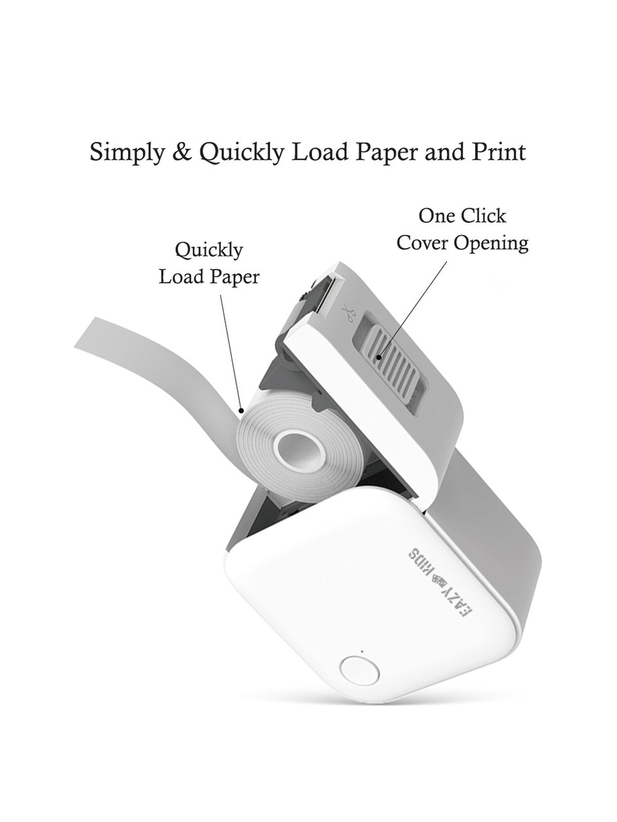 Mini Label Maker Printer with 180 Labels Roll, White