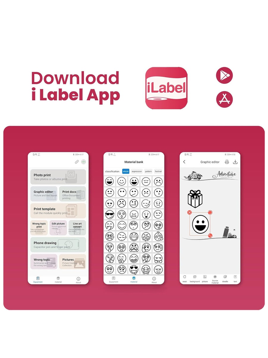 Mini Label Maker Printer with 180 Labels Roll, White