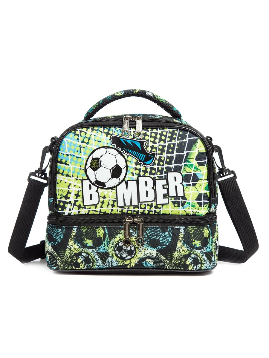 Bottle/Lunch Bag - Football Green