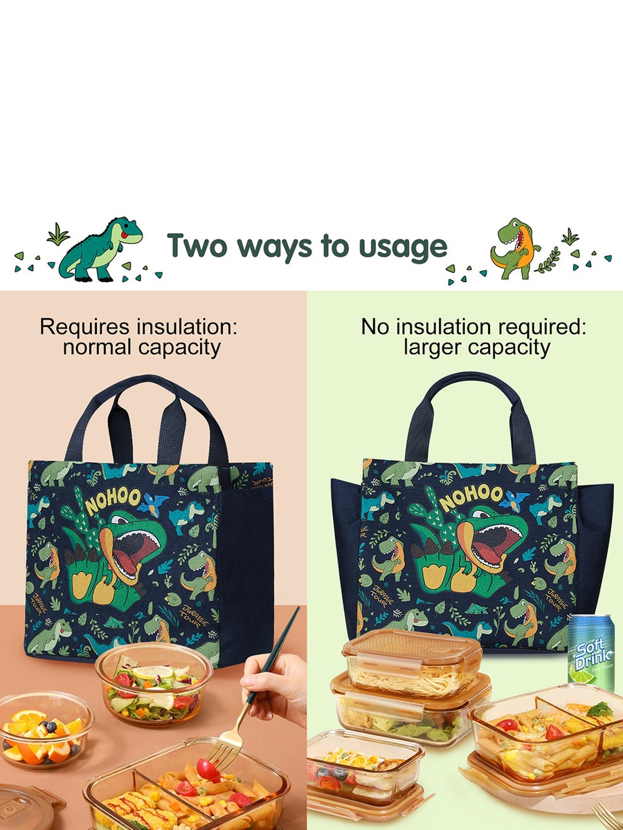 Kids Dino Lunch Bag, Green