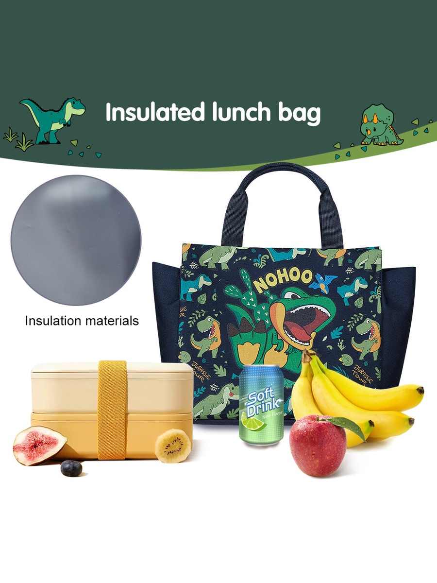 Kids Dino Lunch Bag, Green
