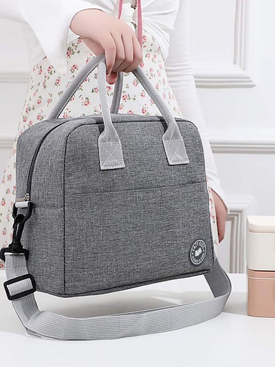 Jumbo Bento Lunch Box Grey Lunch Bag , Food Jar and Cutlery - Pink