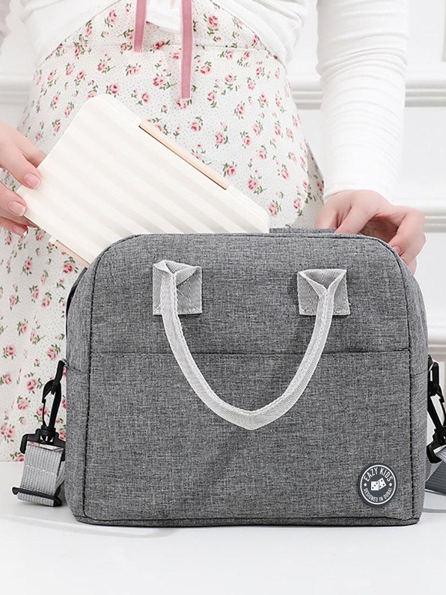 Jumbo Bento Lunch Box Grey Lunch Bag , Food Jar and Cutlery - Pink