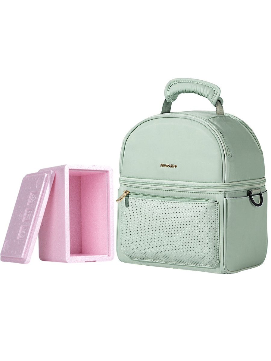 Insulated Lunch Bag with Thermos Box - Green