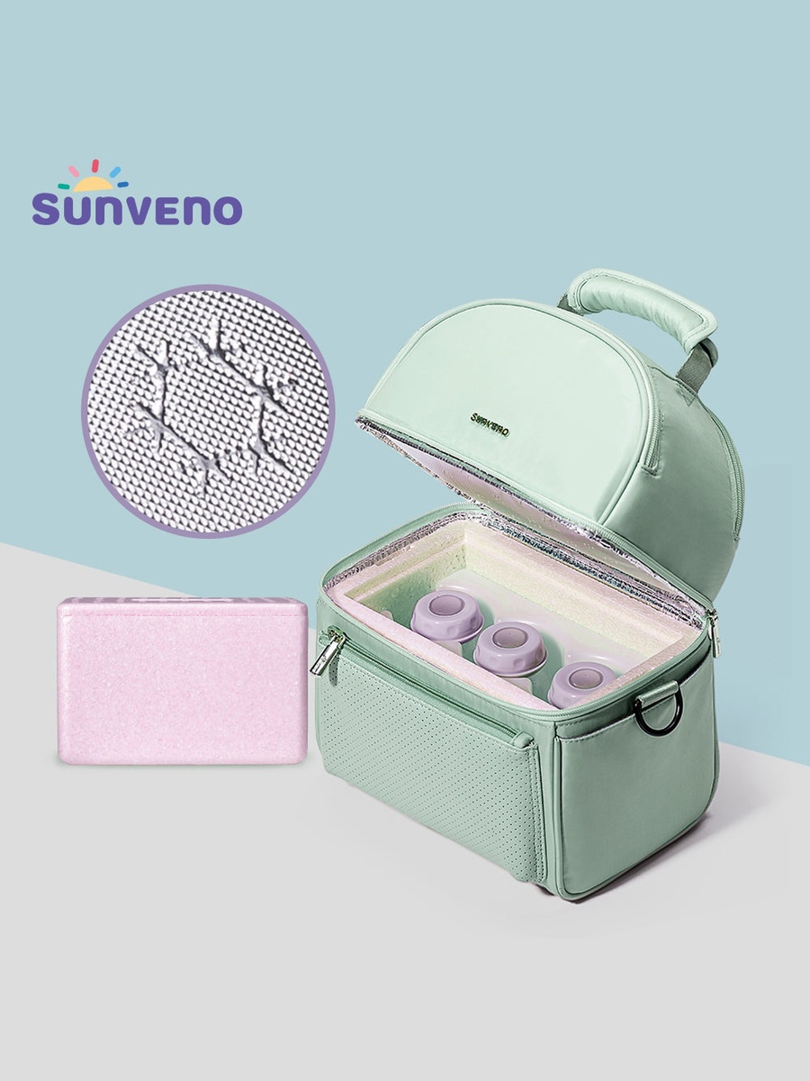 Insulated Lunch Bag with Thermos Box - Green