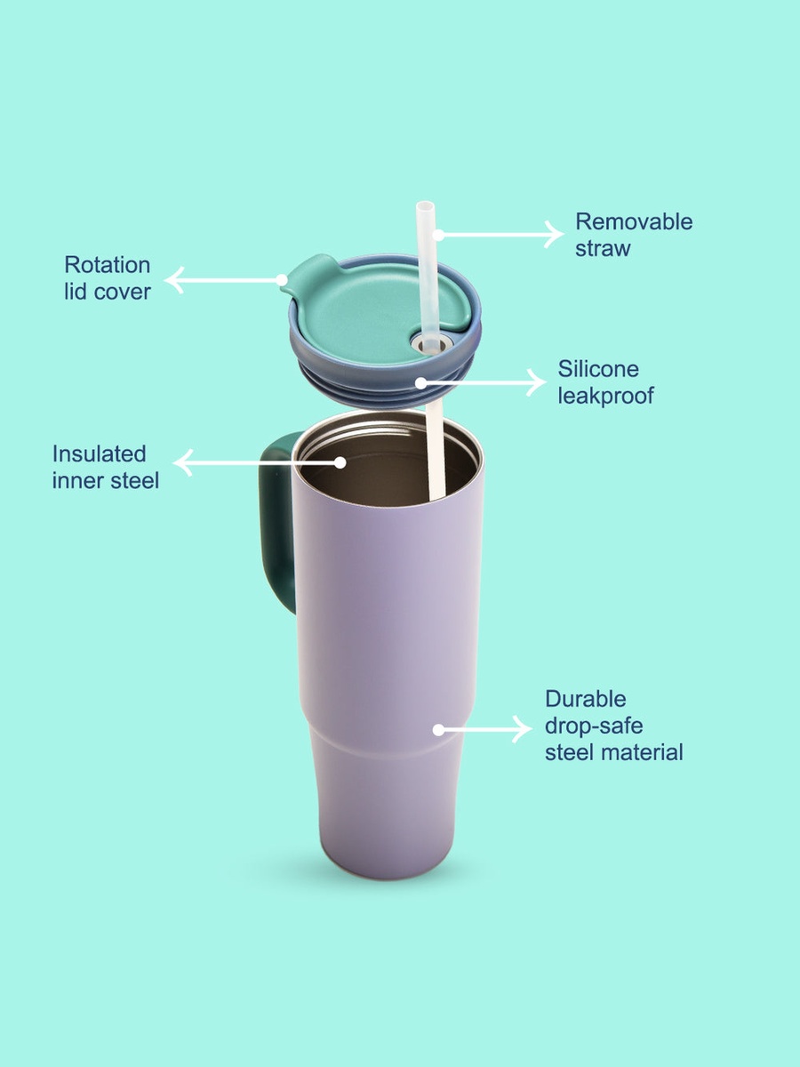 Insulated Travel Tumbler with Lunch Bag, 900ml White