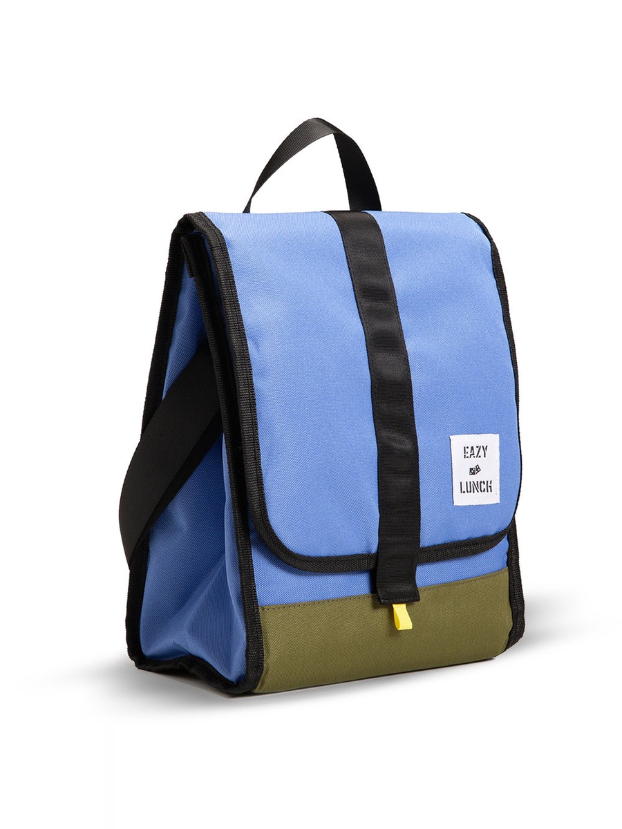 Lunch Bag - Insulated, Foldable and Stylish (Blue and Olive)