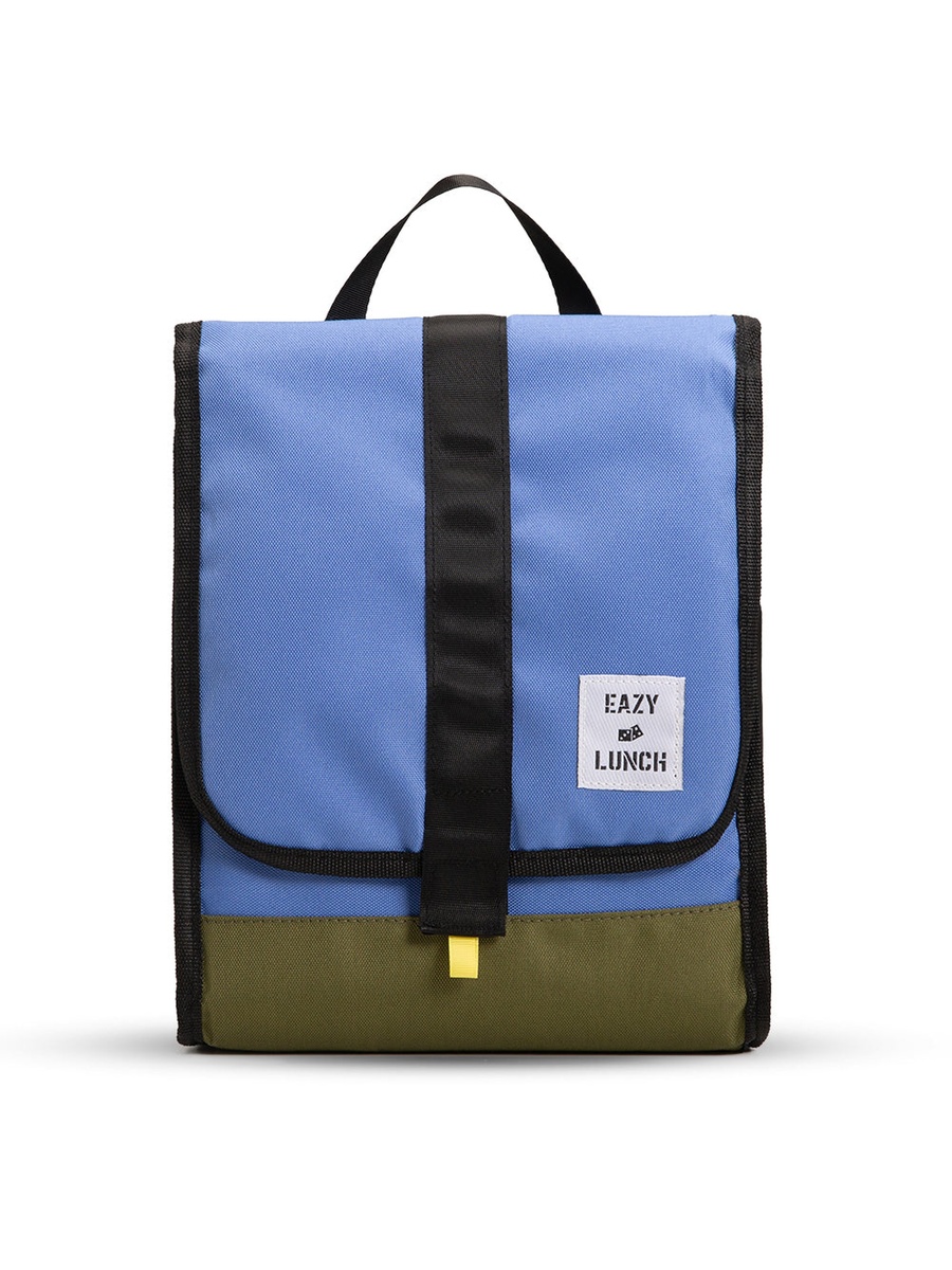 Lunch Bag - Insulated, Foldable and Stylish (Blue and Olive)