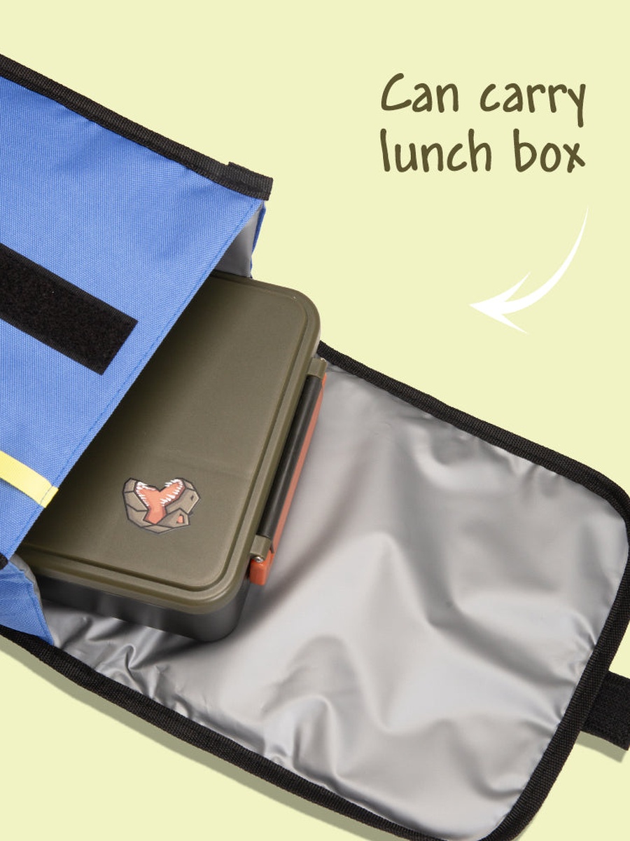 Lunch Bag - Insulated, Foldable and Stylish (Blue and Olive)
