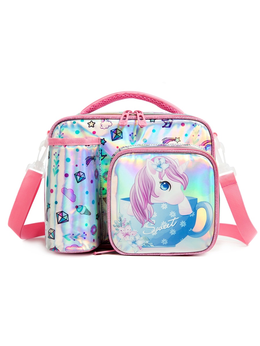 Bottle/Lunch Bag - Unicorn Chrome Pink
