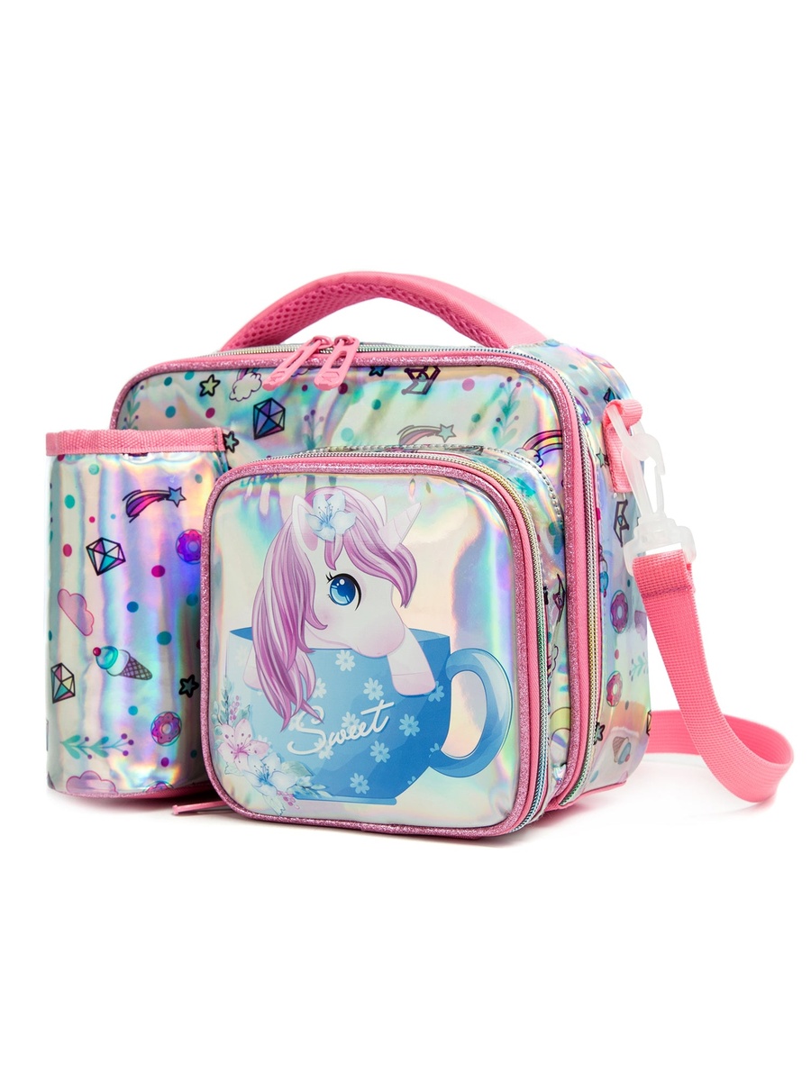 Bottle/Lunch Bag - Unicorn Chrome Pink