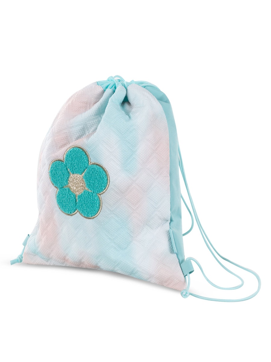 Drawstring Bag - Daisy Flower Green