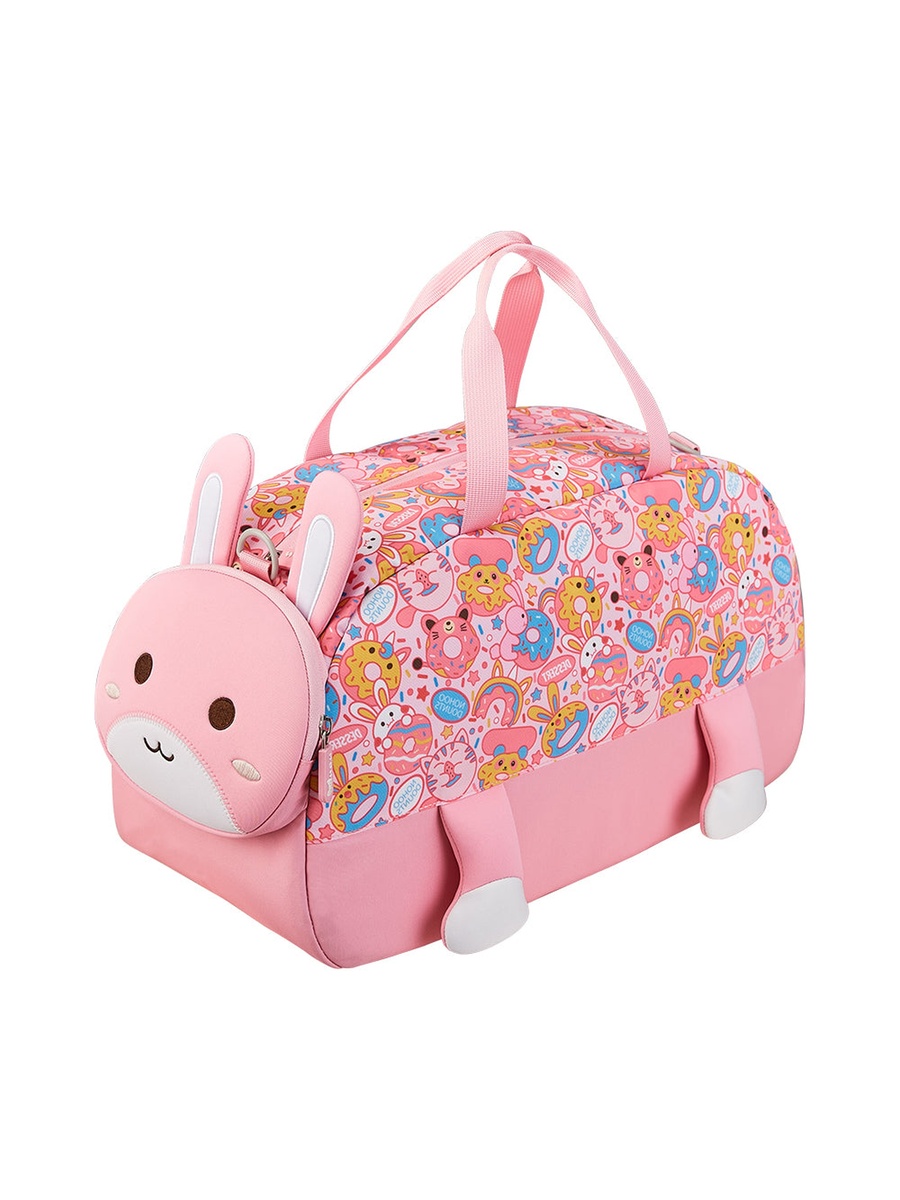 3D Cute Rabbit Kids Duffle Bag/Activity Bag - Pink, 18-Inch