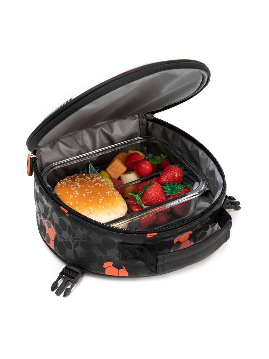 Trolley 18-Inch School Bag Set of 3-Lunch Bag and Pencil Case - Football Black