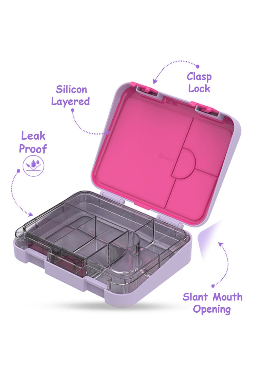 18Inch Set of 4- Trolley School Bag with Bento Lunch Box, Lunch Bag and Pencil Case - Mermaid Purple