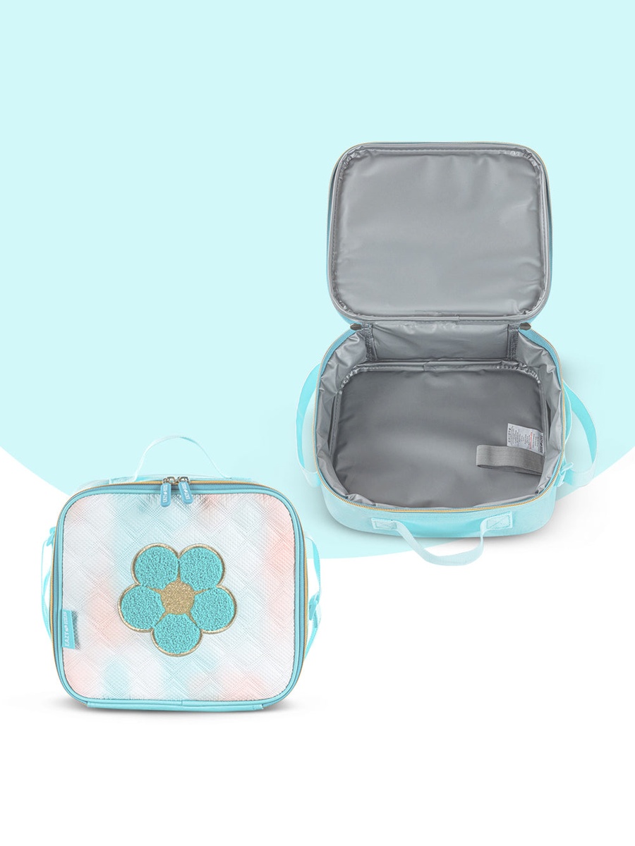 18-Inch Set of 9 Backpack, 4-Wheel Trolley, Lunch Bag and Pencil Case - Flora Green