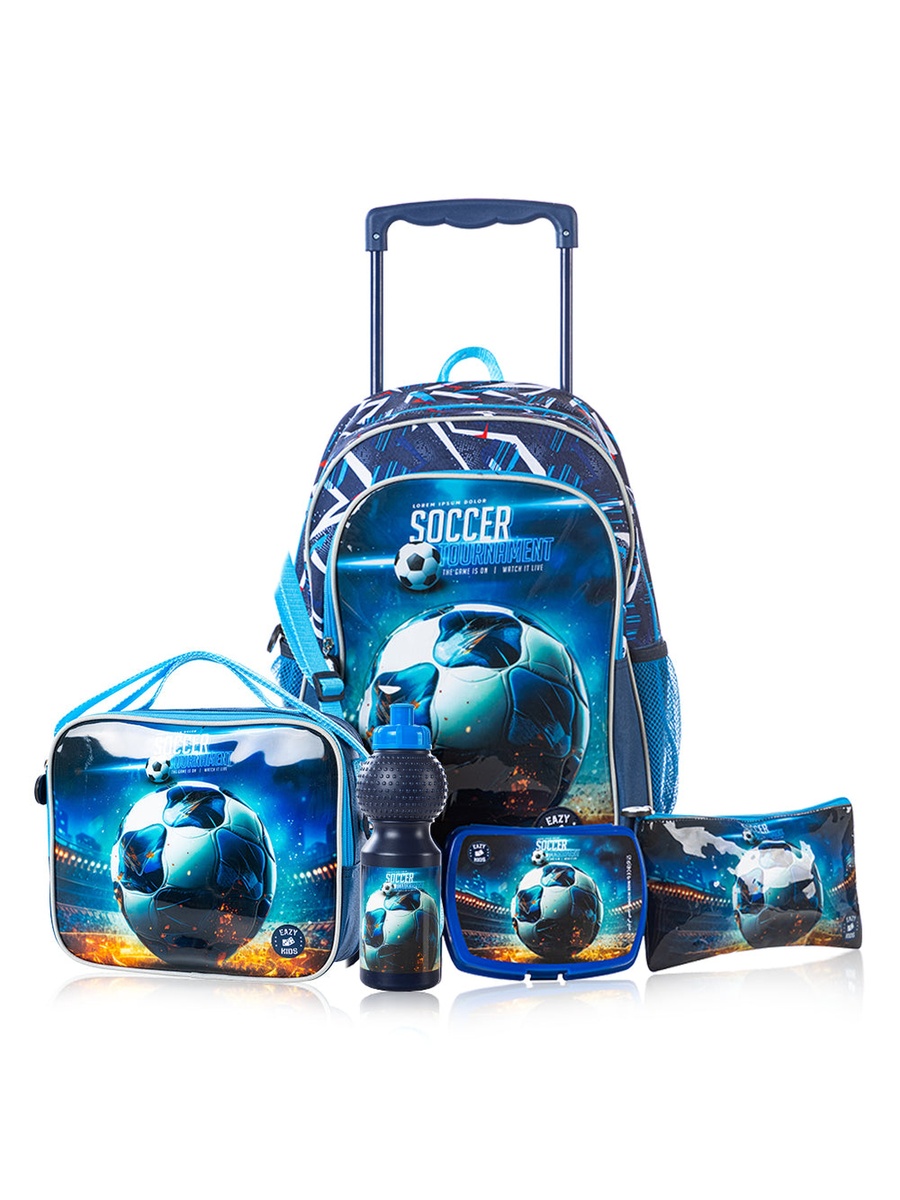 Set of 5 Trolley 16-inch School Bag Combo - Football