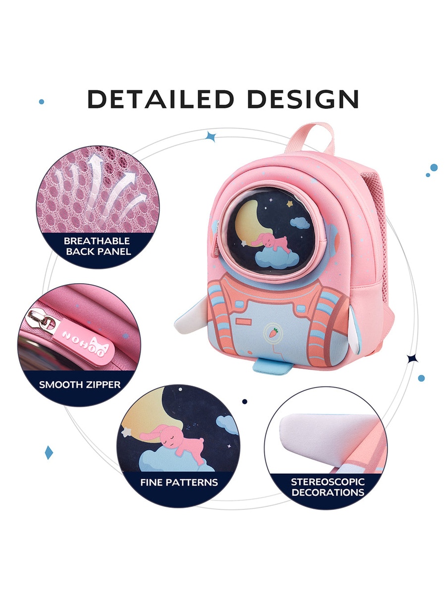 3D Astronaut Kids School Bag/Activity Bag 10-Inch - Pink