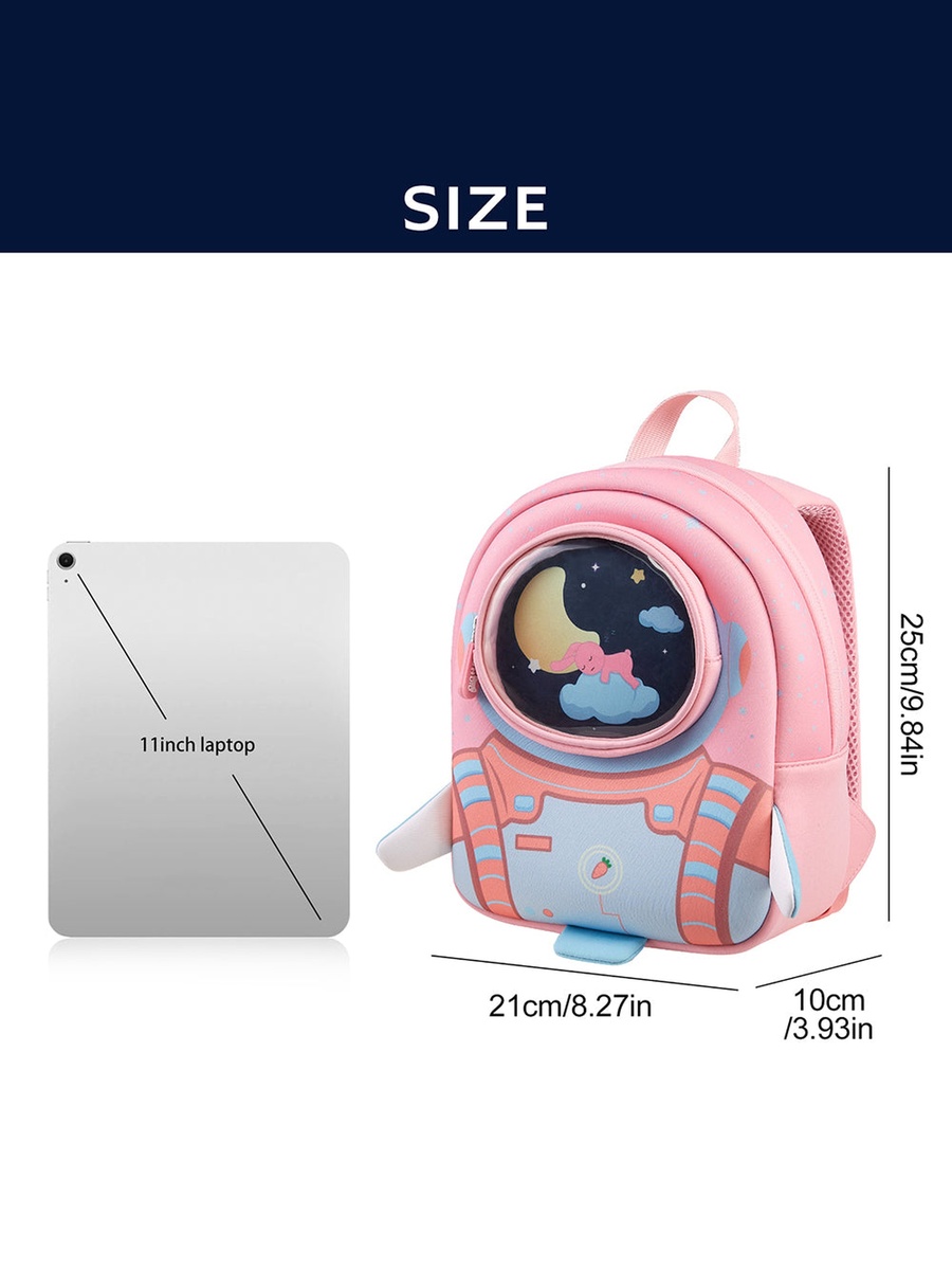 3D Astronaut Kids School Bag/Activity Bag 10-Inch - Pink