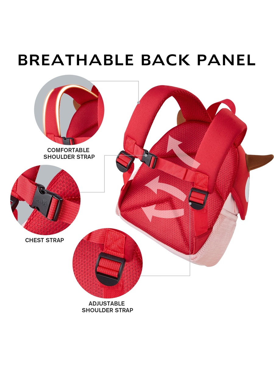 3D Cute Angel Kids School Bag/Activity Bag 10-Inch - Red