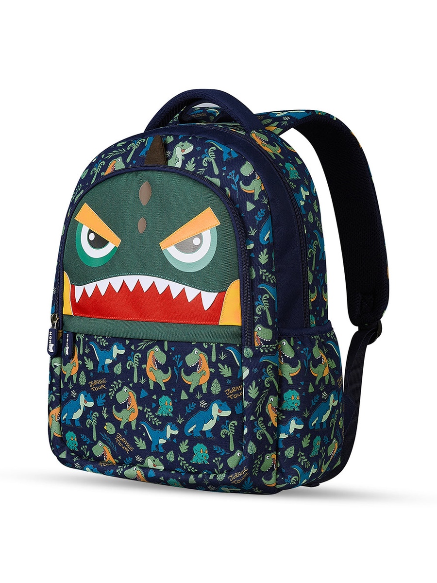 Set of 4-Kids 16 Inch School Bag with Lunch Bag, Handbag and Pencil Case, Dino