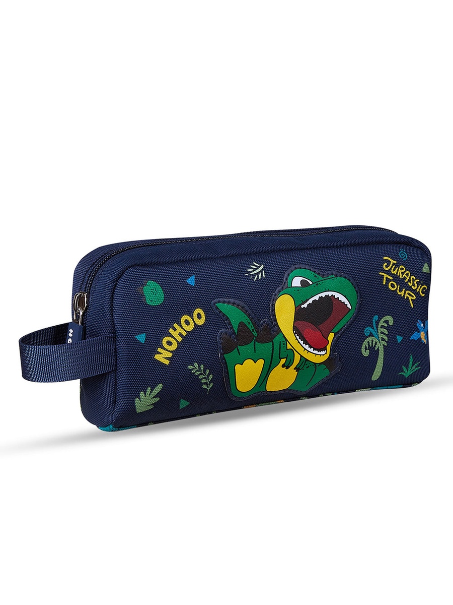 Set of 4-Kids 16 Inch School Bag with Lunch Bag, Handbag and Pencil Case, Dino