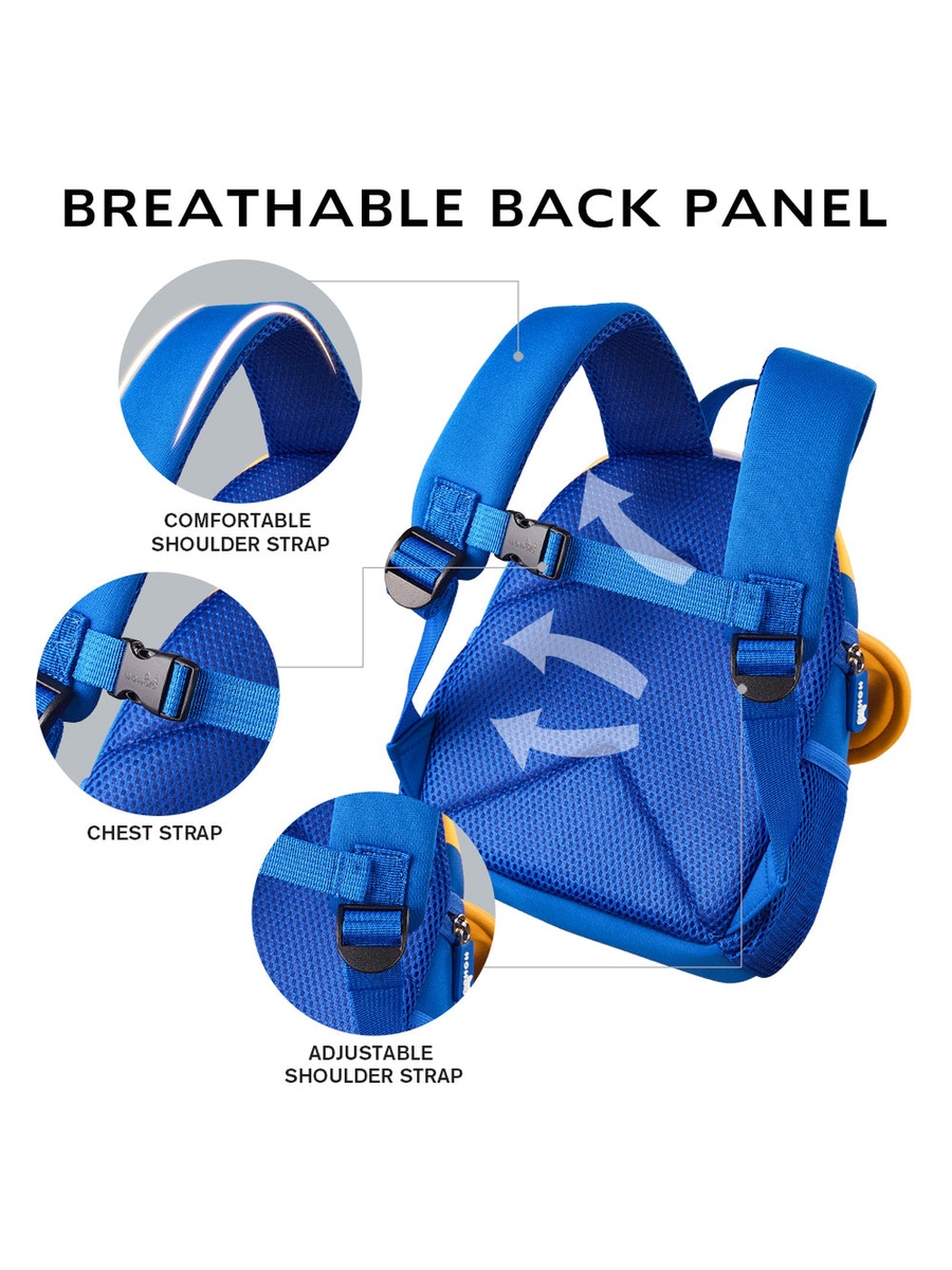 3D Cute Volleyball Kids School Bag 10-Inch - Blue