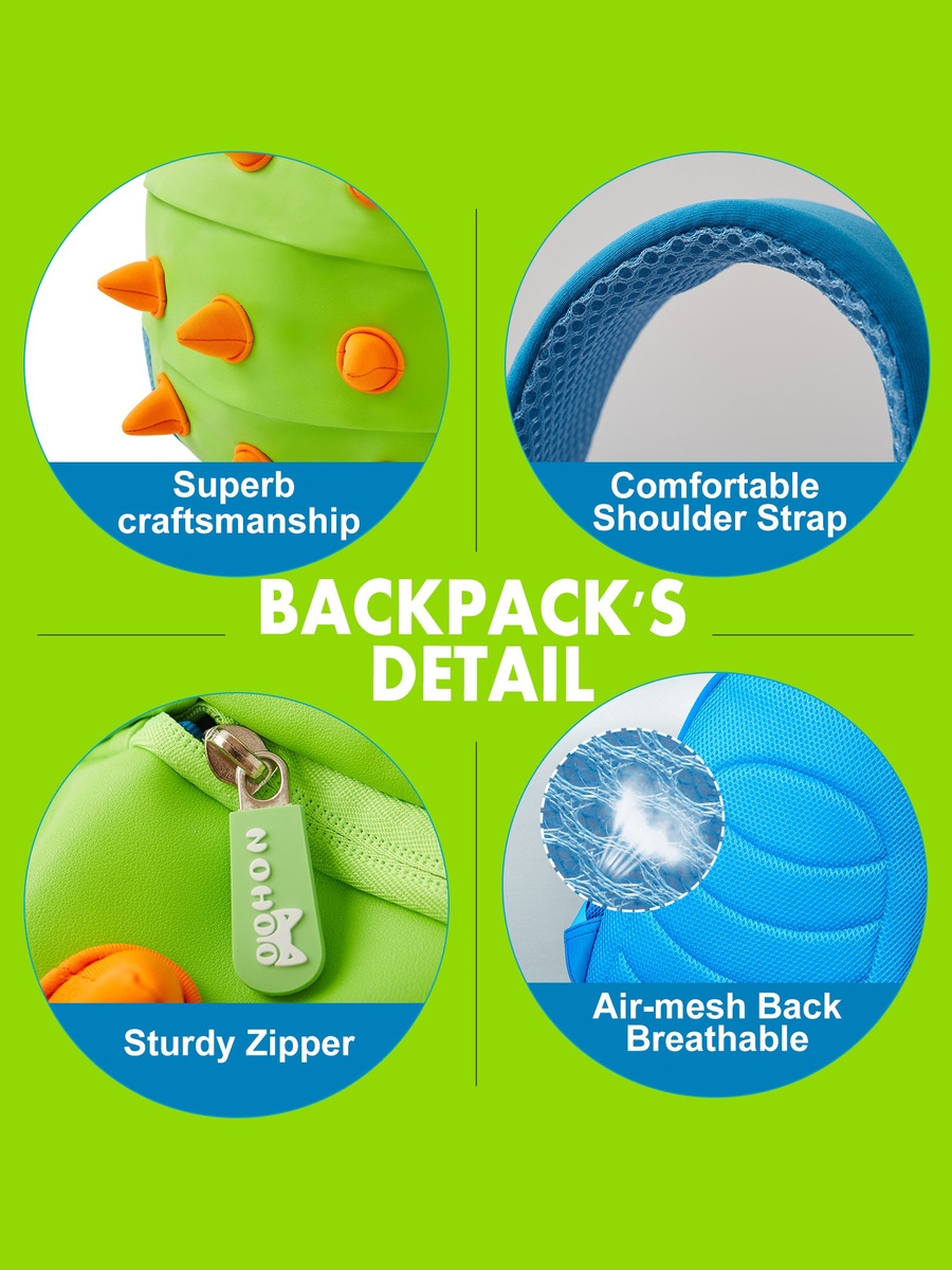 Jungle Backpack - Spiky Dinosaur Green