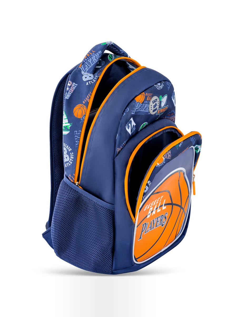 18-Inch Set of 3-Backpack Lunch Bag and Pencil Case - Basket Ball