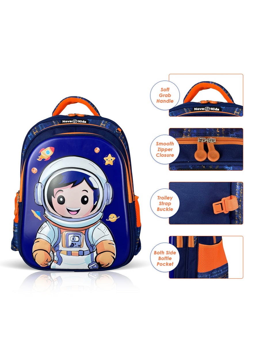Kids 3D School Bag - Astronaut Blue, 16.5-Inch