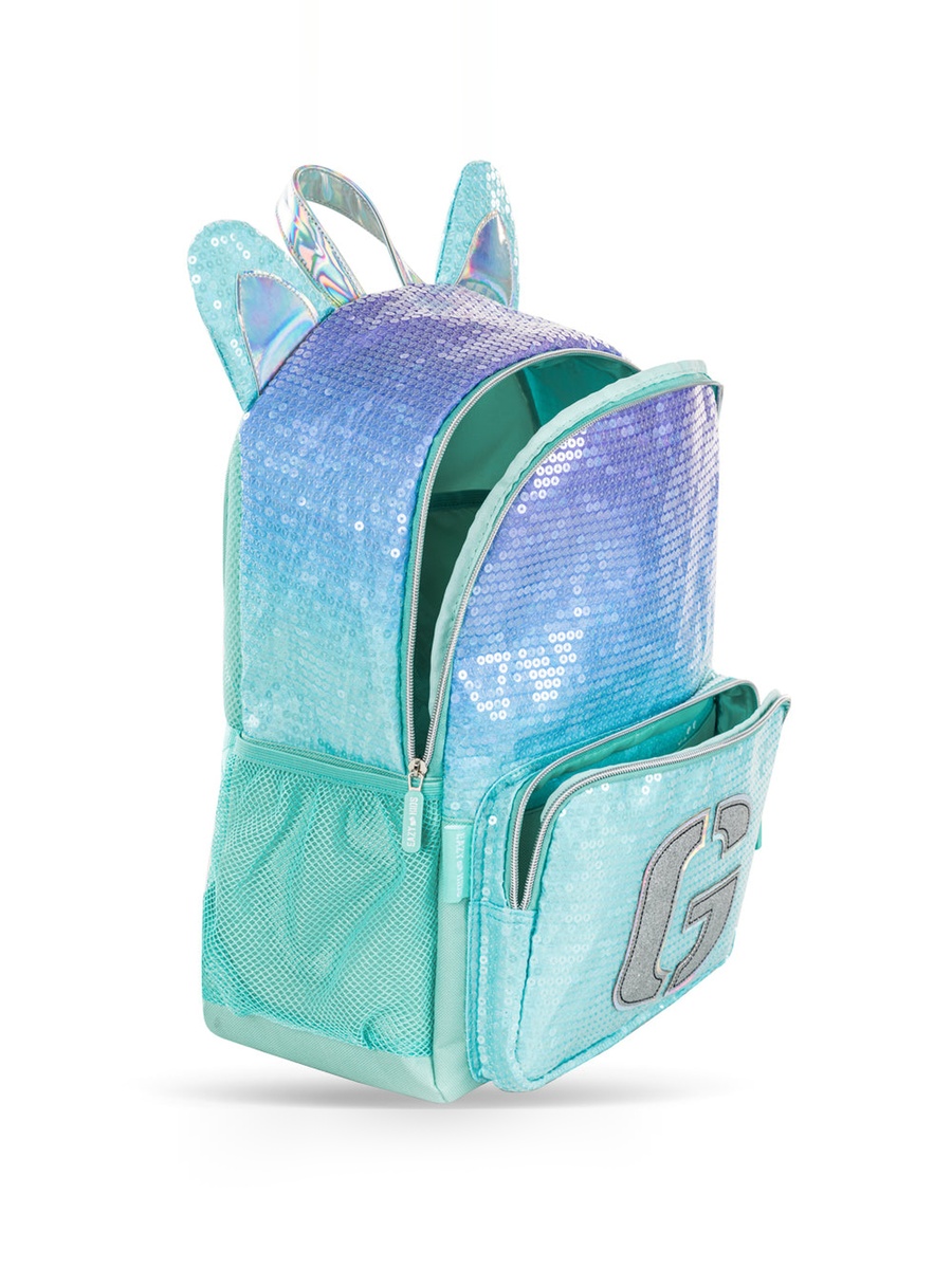 17-inch Set of 3-Backpack, Lunch Bag and Pencil Case - Girl Glitter Green
