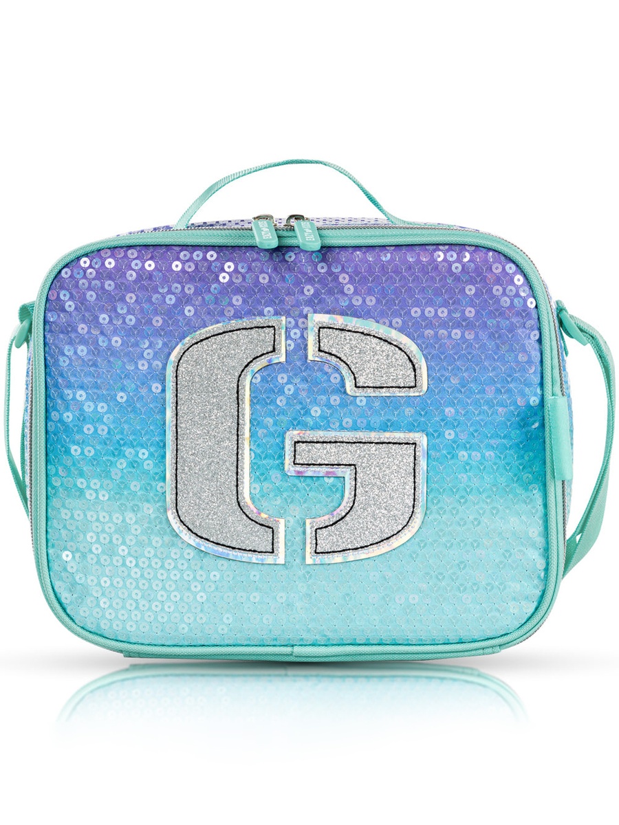 17-inch Set of 3-Backpack, Lunch Bag and Pencil Case - Girl Glitter Green