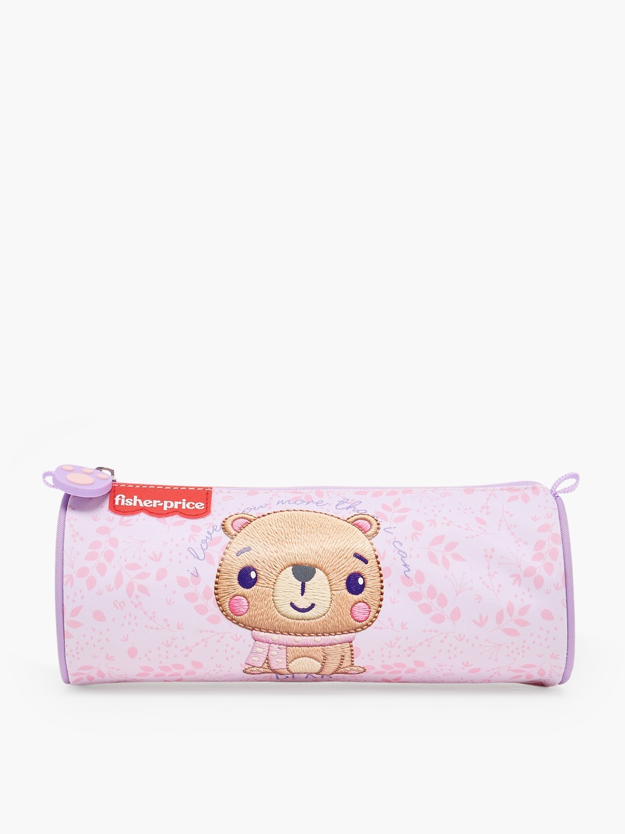 Fisher-Price Bear Embroidered Pencil Pouch with Zip Closure