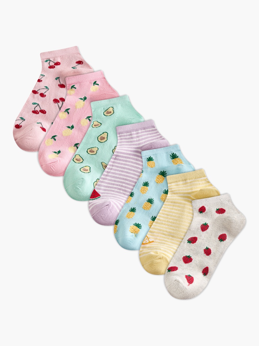 Pack of 7 Baby Girls Printed Socks