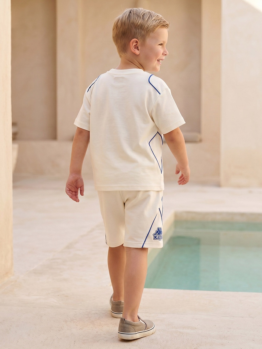 Crew Neck Short Sleeves T-Shirt and Shorts Set with Logo Print