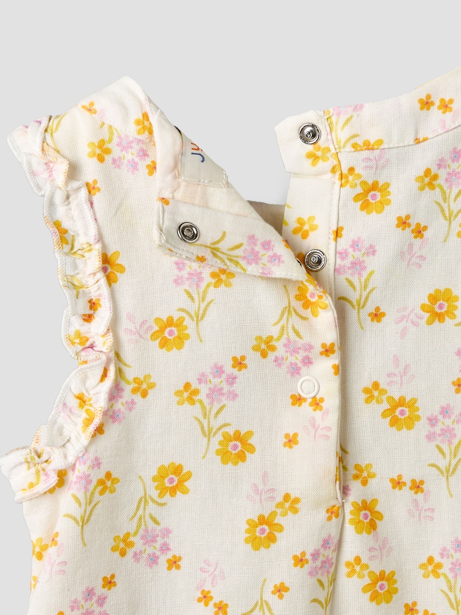 Round Neck Sleeveless Top and Pants Set with Floral Print