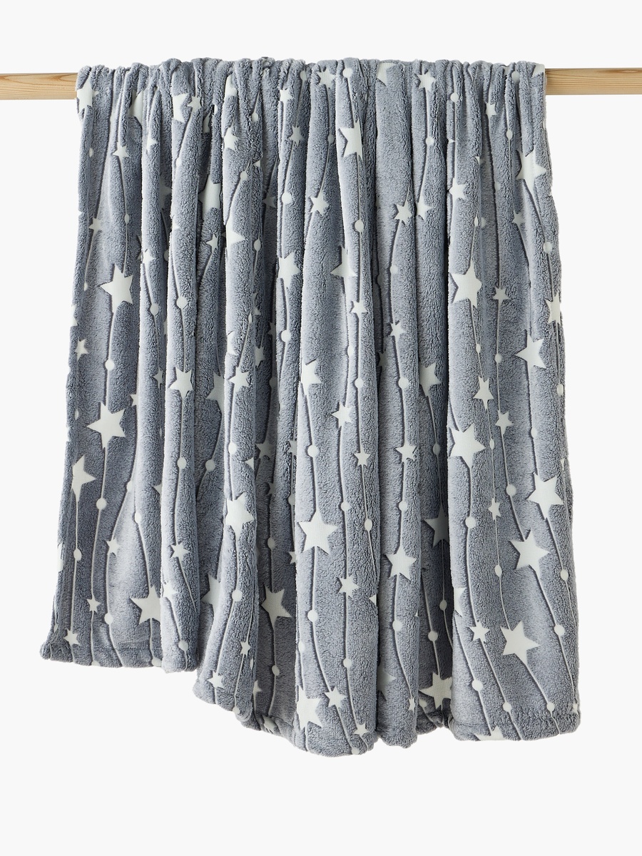 Raschel Blanket with Glow in the Dark Stars Print, 150x200 cm