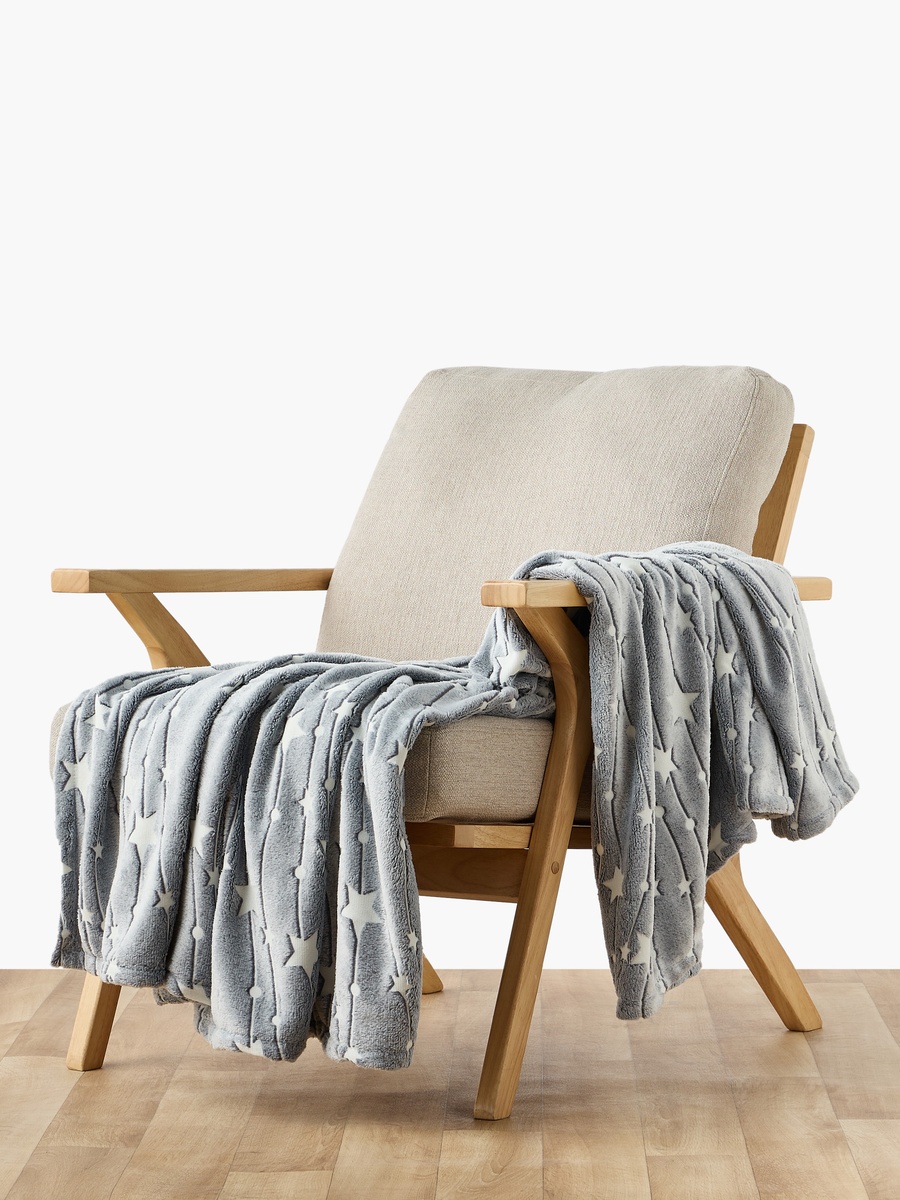 Raschel Blanket with Glow in the Dark Stars Print, 150x200 cm