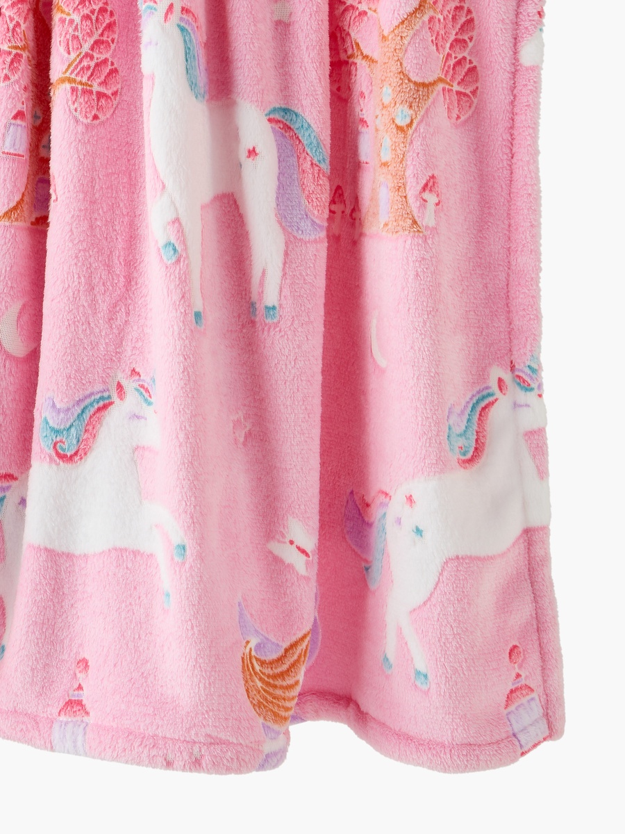 Raschel Blanket with Glow in the Dark Unicorn Print, 150x200 cm