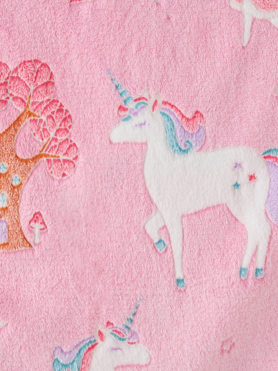 Raschel Blanket with Glow in the Dark Unicorn Print, 150x200 cm