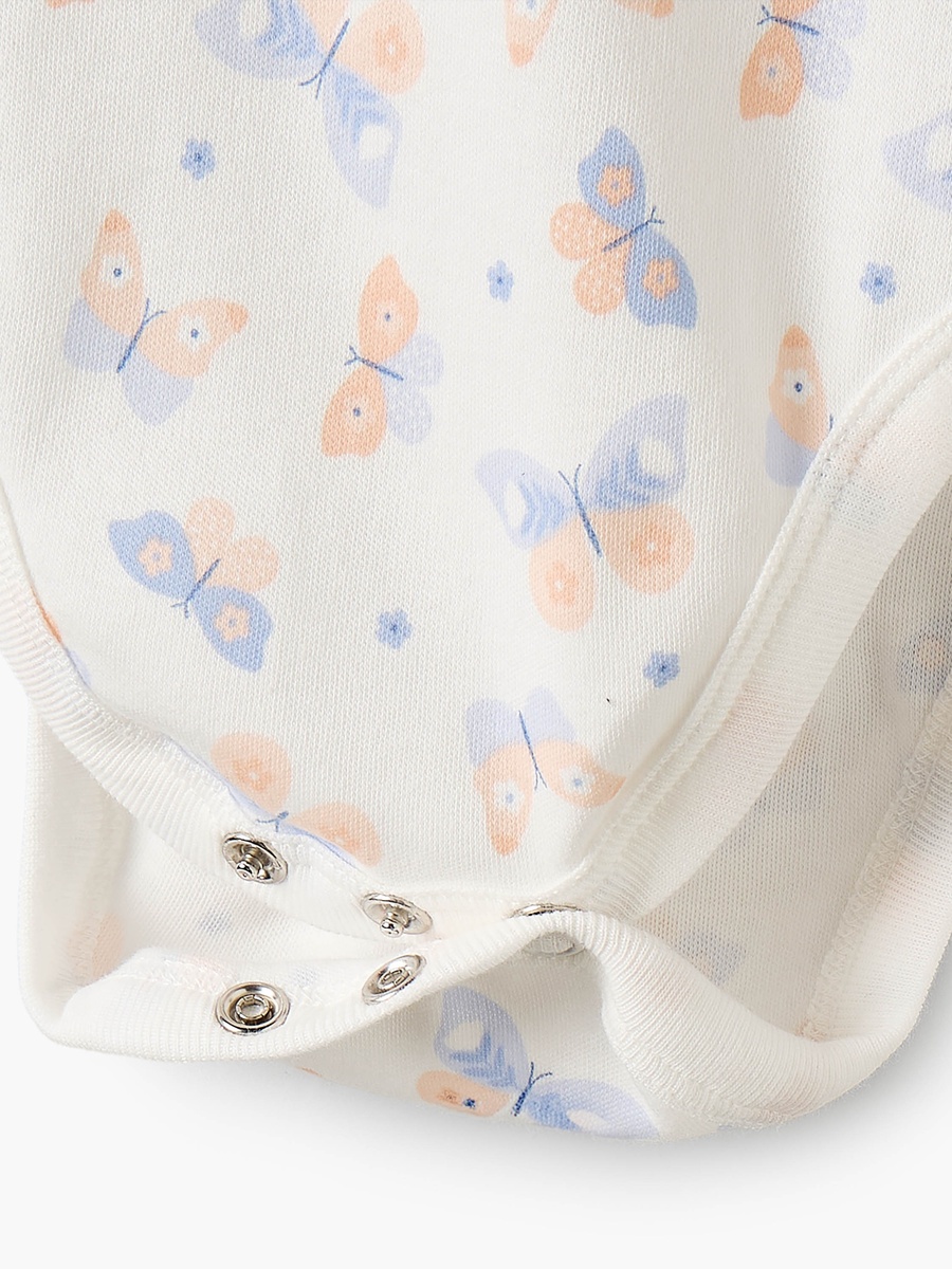 Pack of 5 Cotton Round Neck Sleeveless Bodysuit with Print