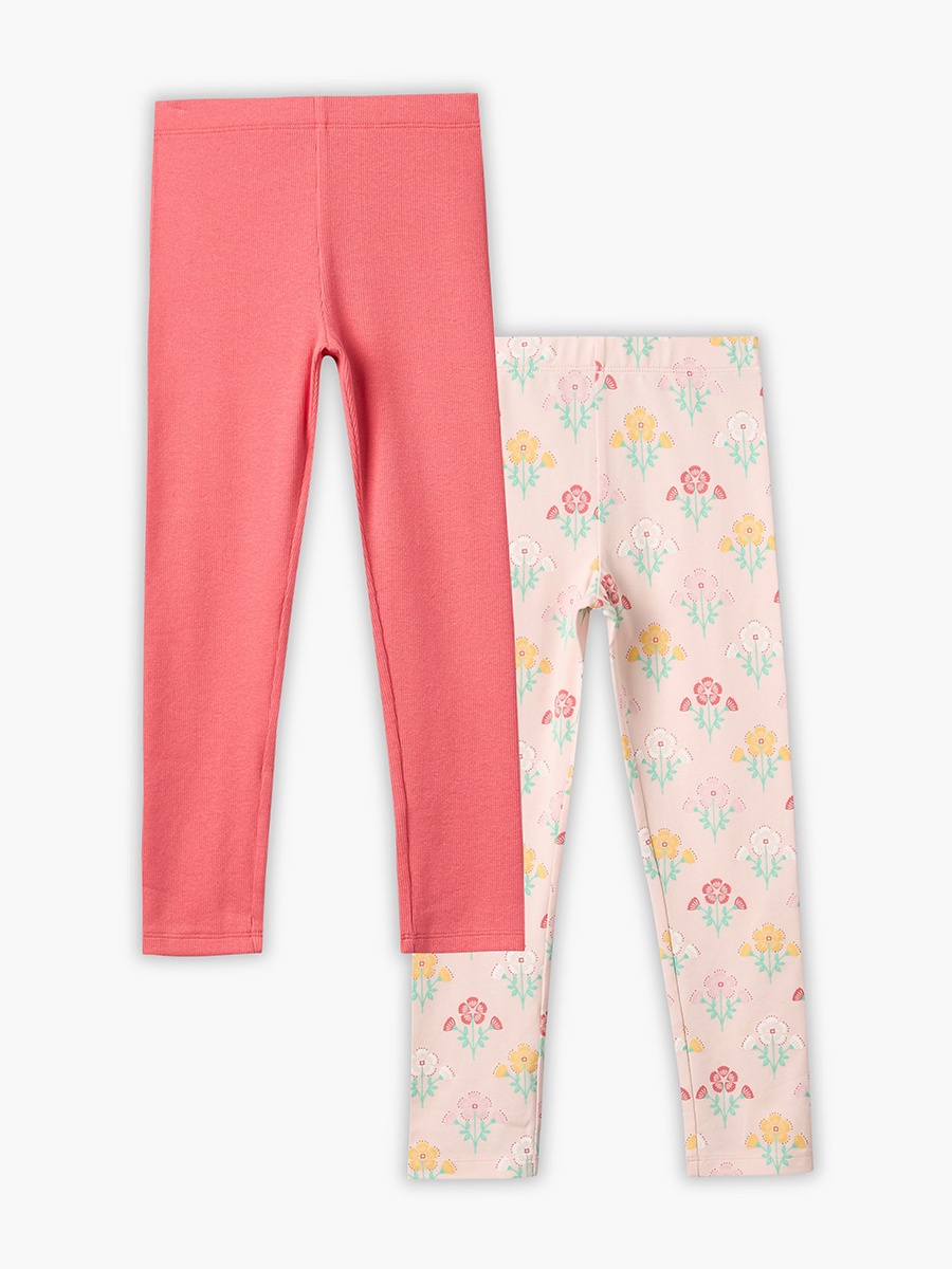 Pack of 2 Leggings with Elasticated Waist