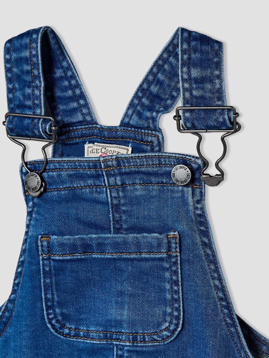 Square Neck Sleeveless Denim Dungaree with Adjustable Straps