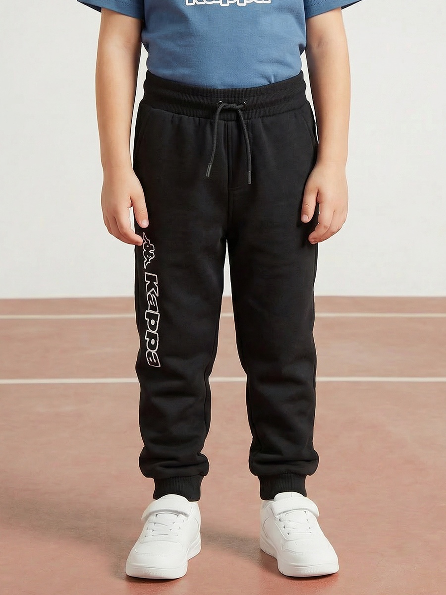 Elasticated Drawstring Waist Joggers with Logo Print